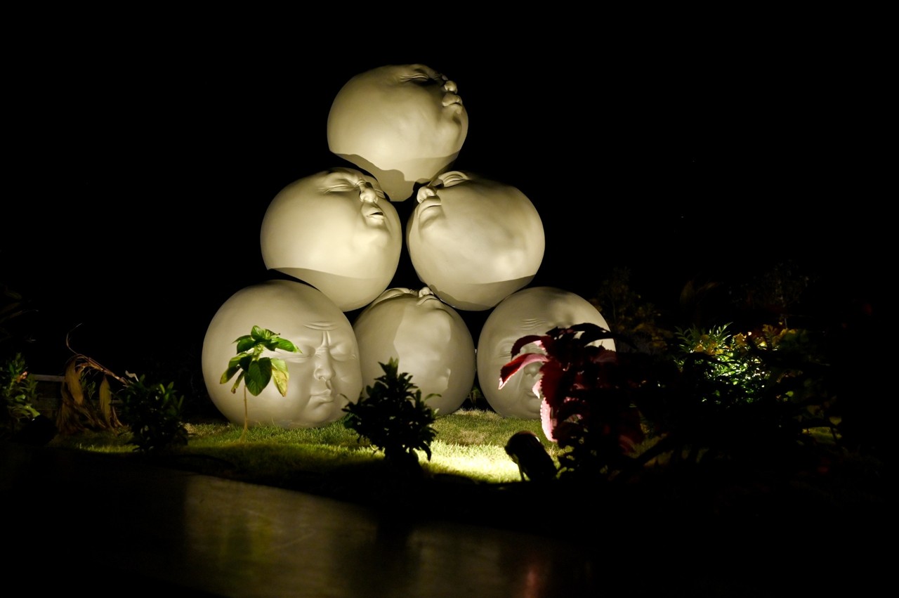 Garden by night at The MB Resort