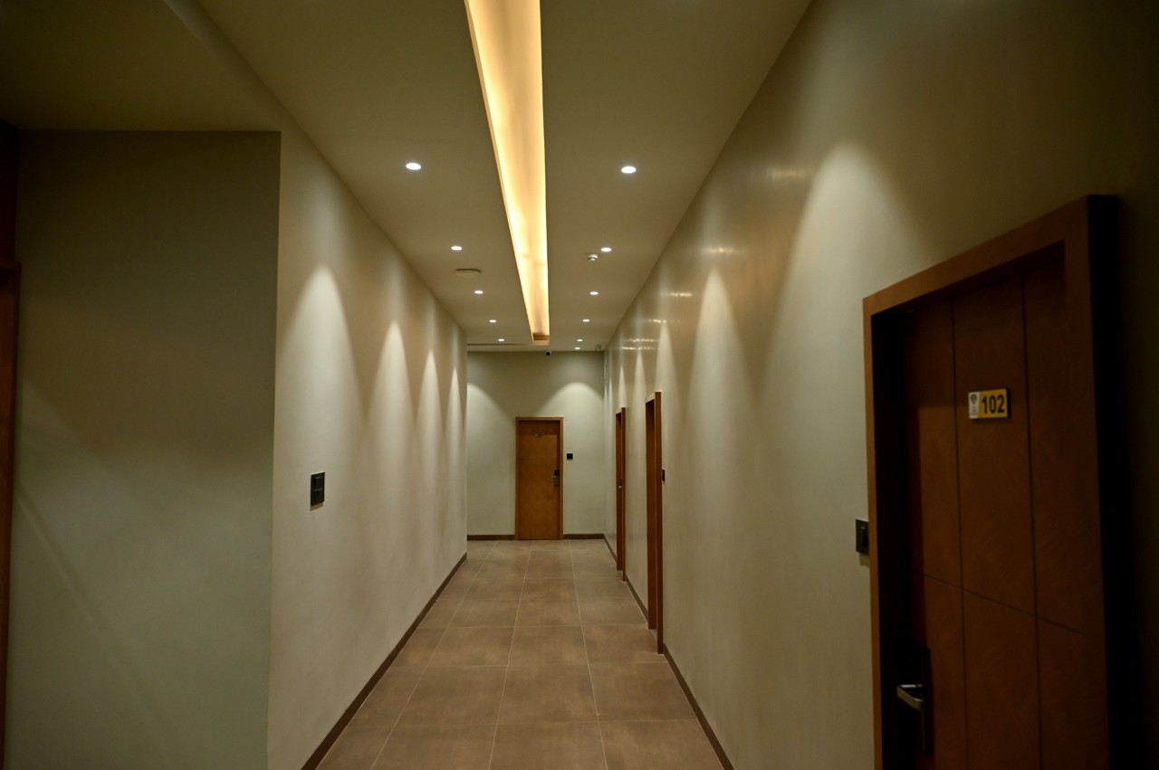 Guest room corridor at The MB Resort